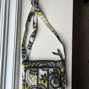 Vera Bradley Green and Brown Quilted Crossbody Bag